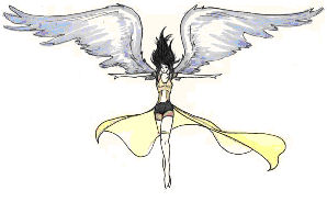 sexy angel tattoo design with large wings