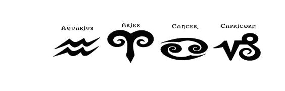 zodiac tattoos aquarius aries cancer capricorn