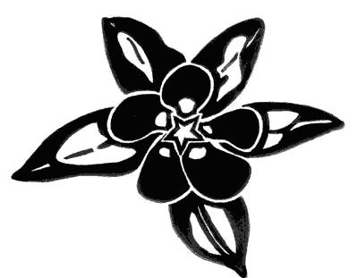 cool flower tattoo design in black and white