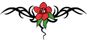 cool tat design with a red flower