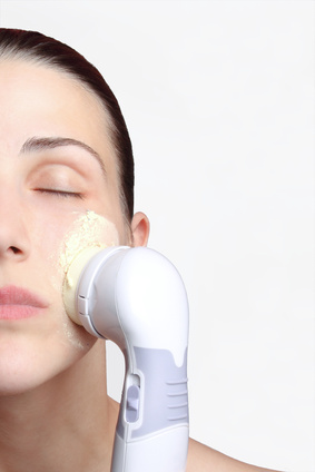 woman undergoing microdermabrasion skin treatment