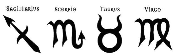zodiac virgo tauras scorpio sagittarius signs tattoos