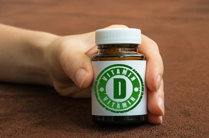a bottle of vitamin D supplements